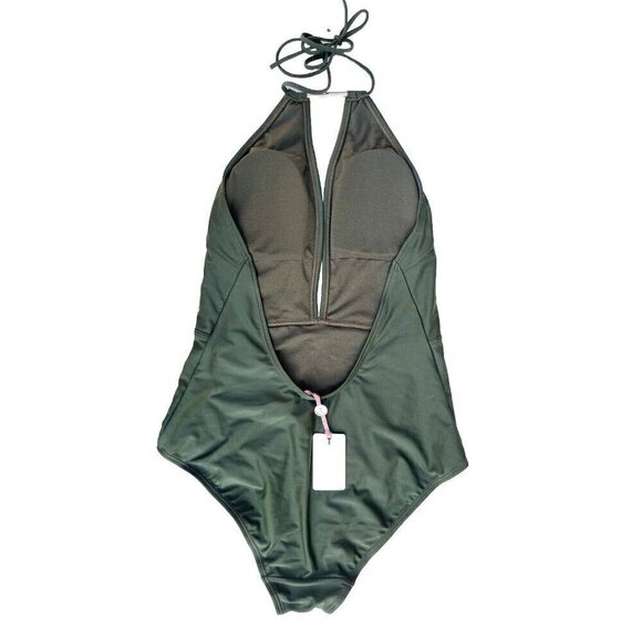 Ted Baker London Pikaa Halter one piece Swimsuit Khaki size 3 = US Size 8 - Picture 7 of 10